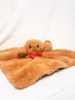 Gingerbread Man Christmas Lovey Security Blanket Baby Plush Stuffed Animal 14"